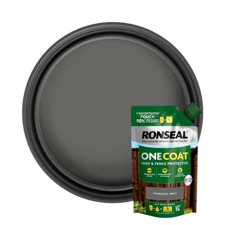 Ronseal One Coat Shed & Fence Refill Pouch 950ml - Charcoal Grey