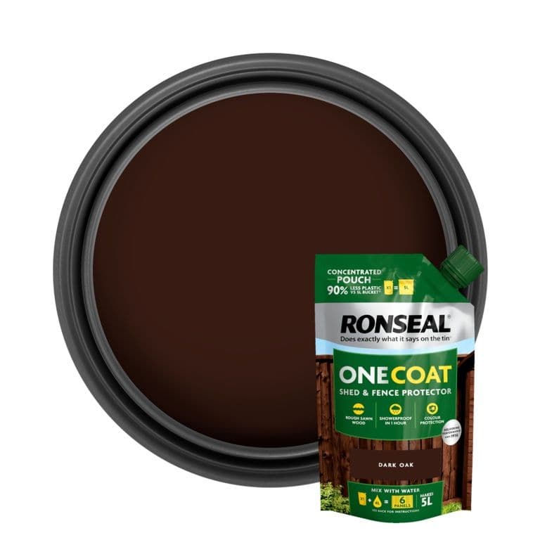 Ronseal One Coat Shed & Fence Refill Pouch 950ml - Dark Oak