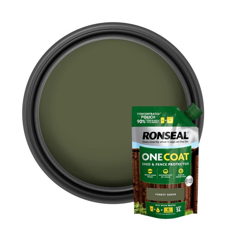Ronseal One Coat Shed & Fence Refill Pouch 950ml - Forest Green