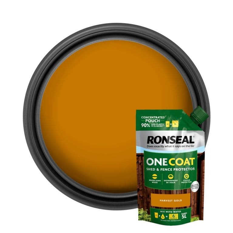 Ronseal One Coat Shed & Fence Refill Pouch 950ml - Harvest Gold