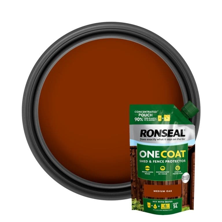 Ronseal One Coat Shed & Fence Refill Pouch 950ml - Medium Oak