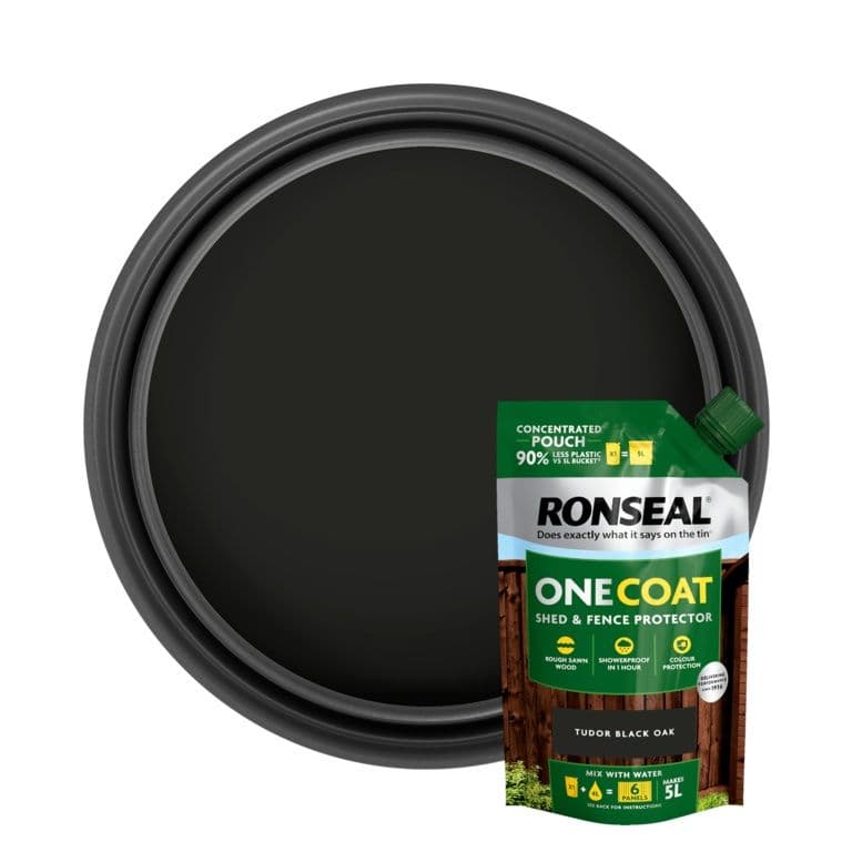 Ronseal One Coat Shed & Fence Refill Pouch 950ml - Tudor Black