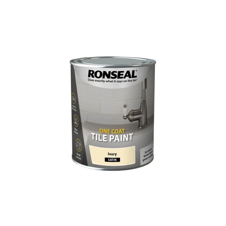 Ronseal One Coat Tile Paint 750ml - Ivory Satin