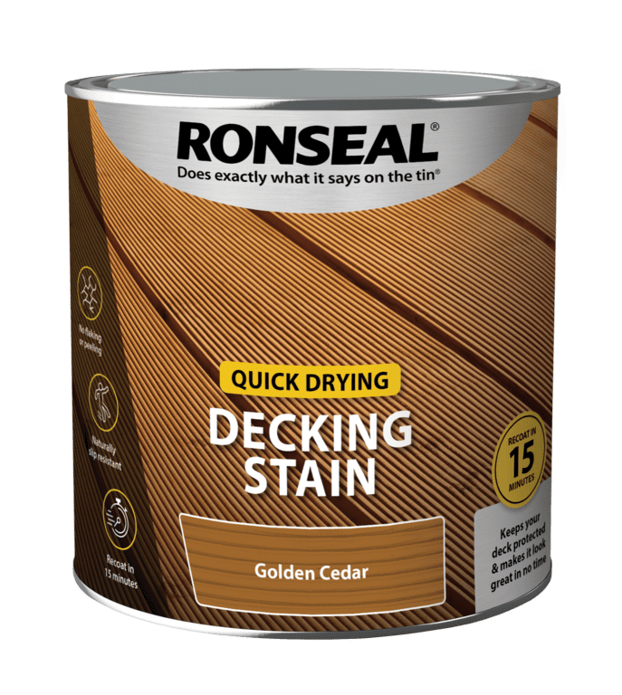 Ronseal Quick Drying Decking Stain 2.5L - Golden Cedar