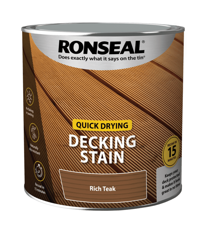 Ronseal Quick Drying Decking Stain 2.5L - Rich Teak