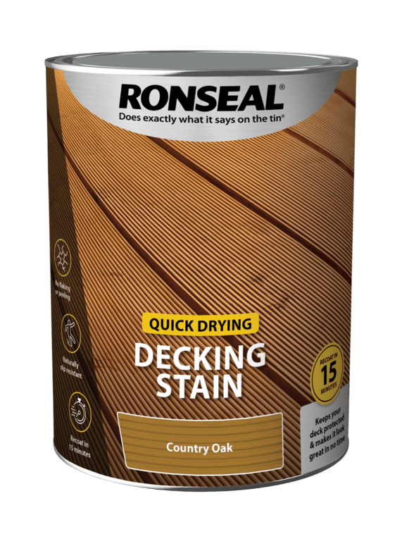 Ronseal Quick Drying Decking Stain 5L - Country Oak