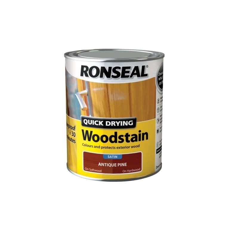 Ronseal Quick Drying Woodstain Satin 750ml - Antique Pine