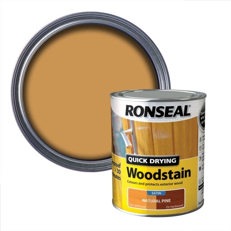 Ronseal Quick Drying Woodstain Satin 750ml - Natural Pine
