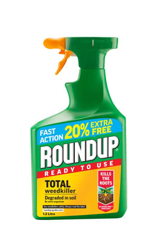 Roundup Total Ready to Use Weed Killer - 1L Plus 20% Extra Free