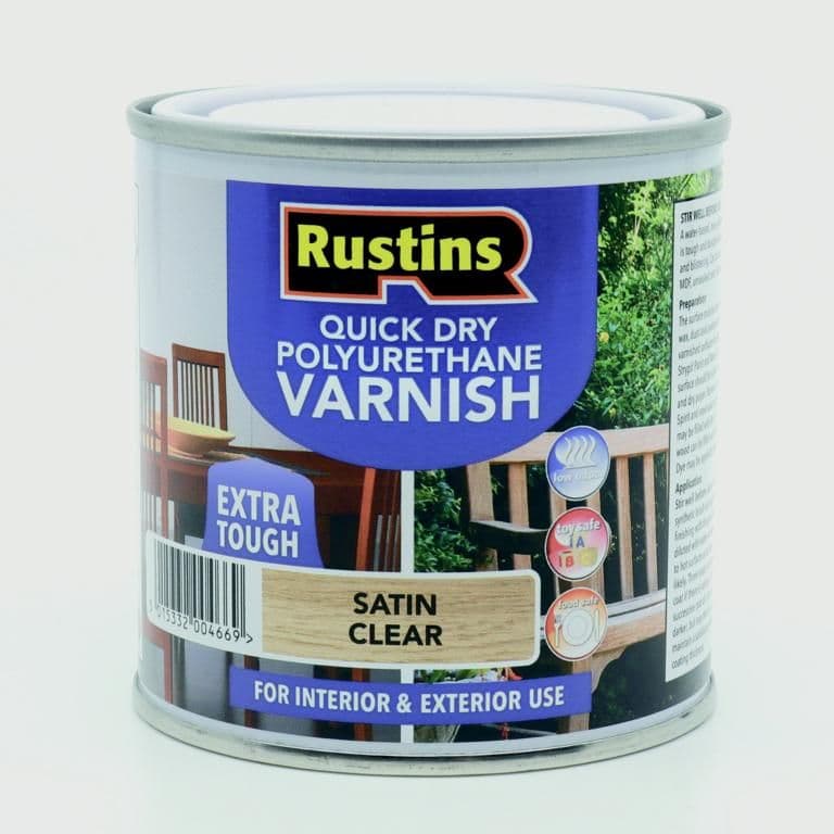 Rustins Polyurethane Satin Varnish 250ml - Clear