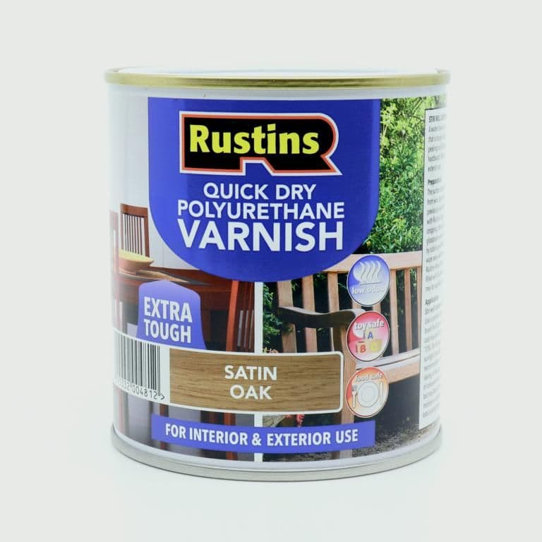 Rustins Polyurethane Satin Varnish 500ml - Oak