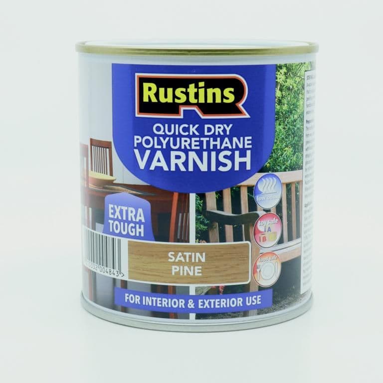 Rustins Polyurethane Satin Varnish 500ml - Pine
