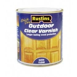 Rustins Quick Dry Outdoor Clear Varnish Satin - 250ml