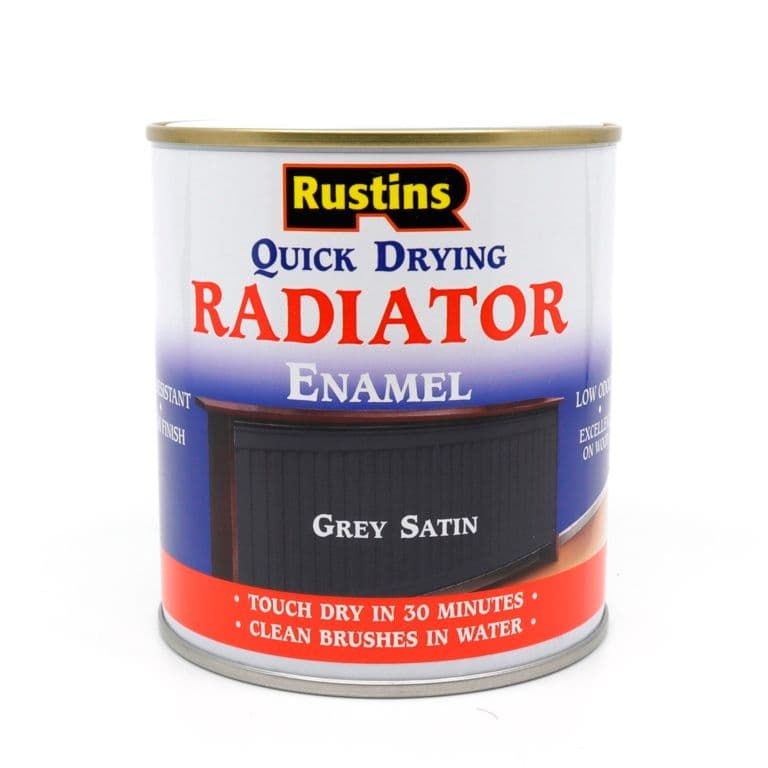 Rustins Quick Dry Radiator Paint Grey Satin - 250ml