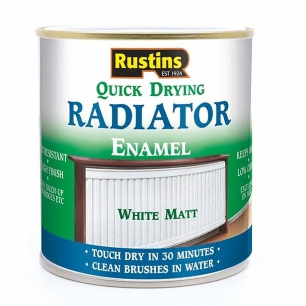 Rustins Quick Dry Radiator Paint White Matt - 250ml
