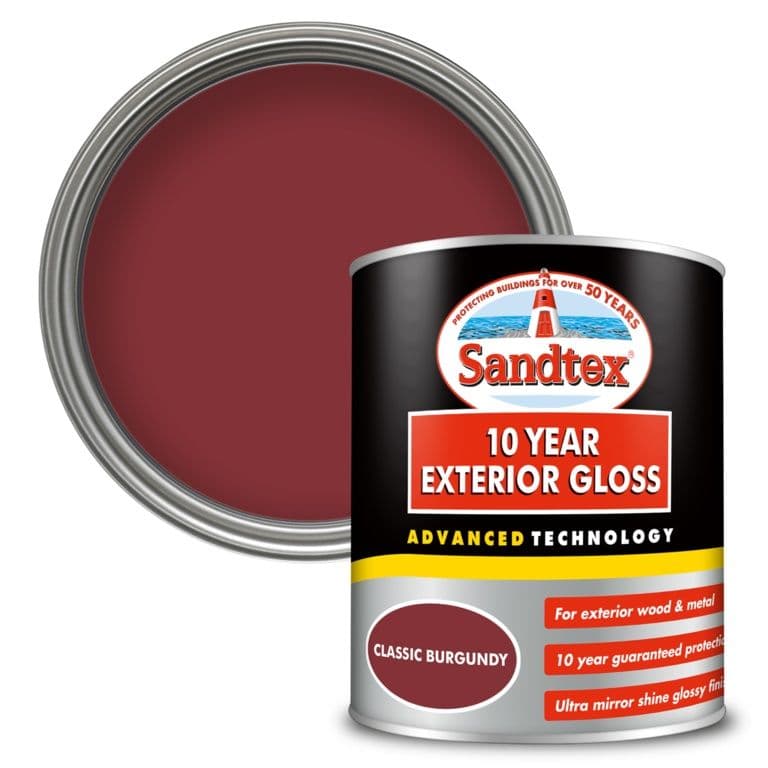 Sandtex 10 Year Exterior Gloss 750ml - Classic Burgundy