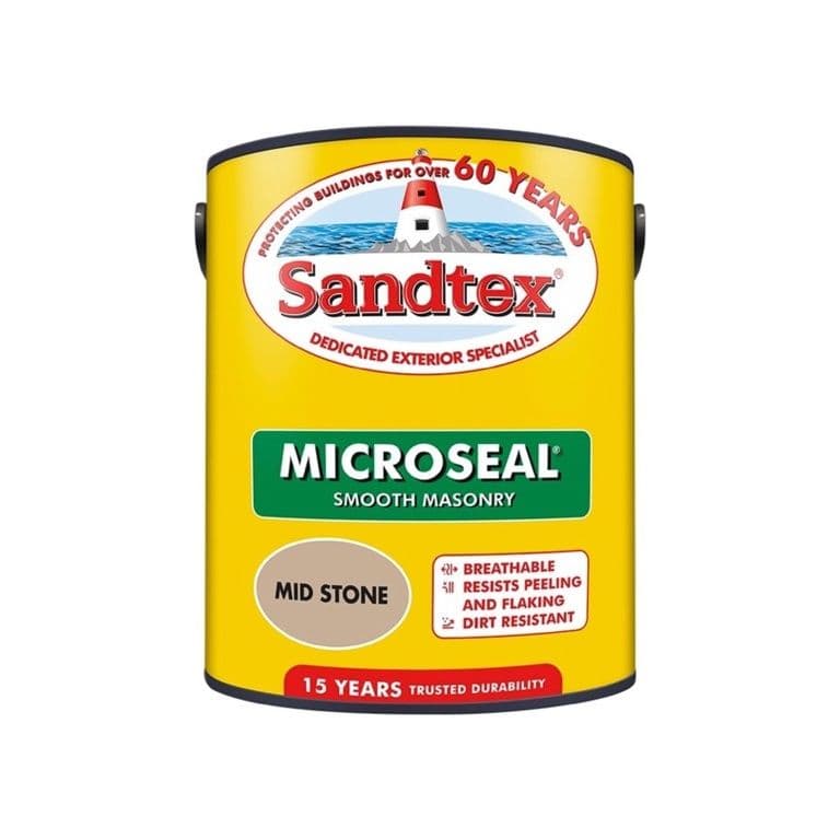 Sandtex Smooth Masonry Paint 5L - Mid Stone