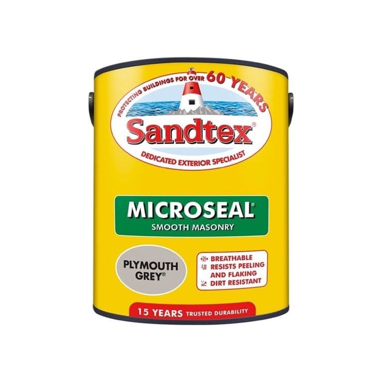 Sandtex Smooth Masonry Paint 5L - Plymouth Grey