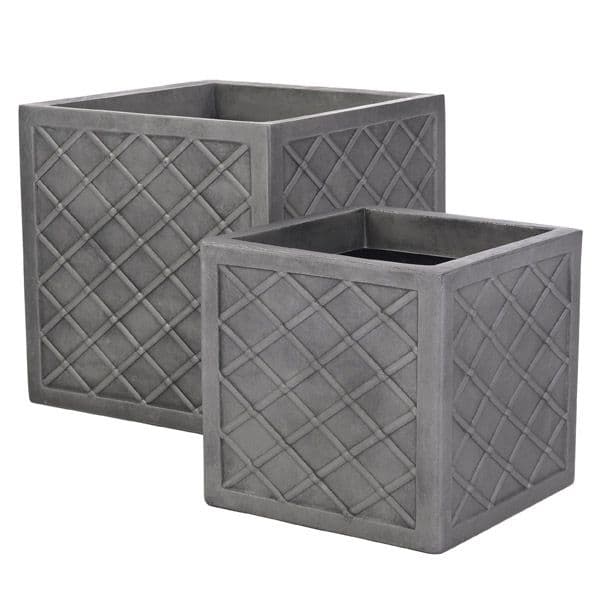 Sankey Lazio 32cm Square Planter - Pewter
