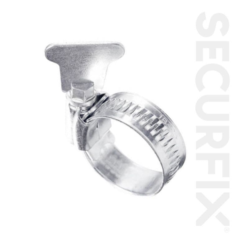Securfix Hose Clip 16-25mm Thumbturn Zinc Plated - 5 Pack