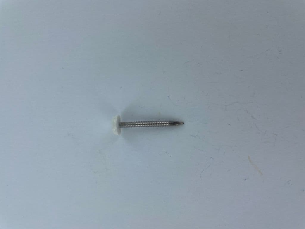Securfix Stainless Steel Plastic Headed Nail White 40mm - 50 Pack