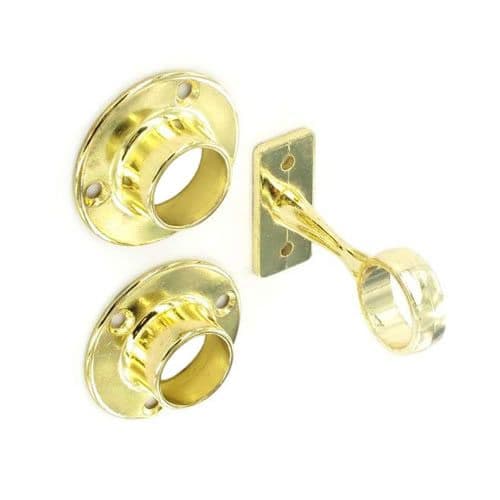 Securit 1 Centre & 2 End Sockets Brass Plated - 19mm - Pack of 10