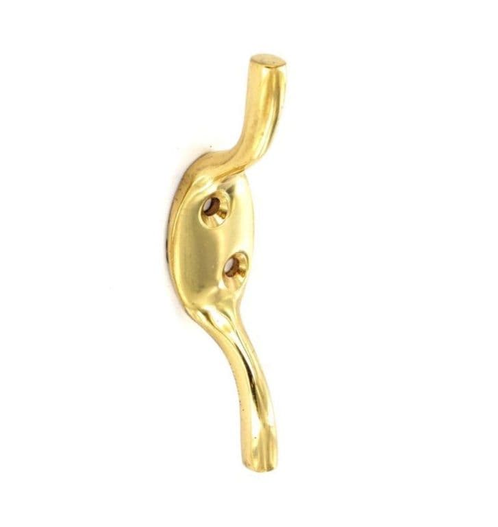 Securit Brass Cleat Hook - Medium