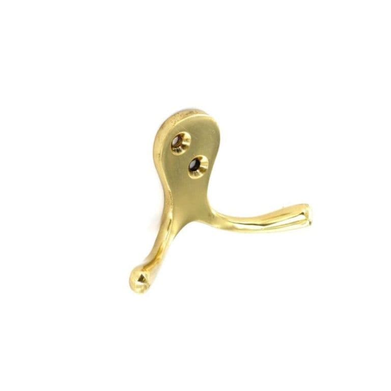 Securit Brass Double Robe Hook - 75mm