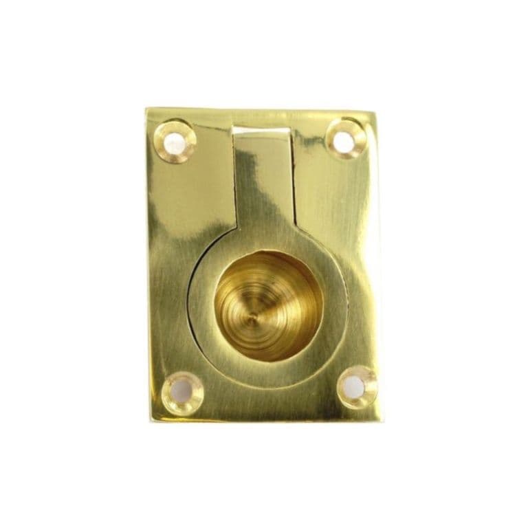 Securit Brass Flush Ring Handle - 50mm
