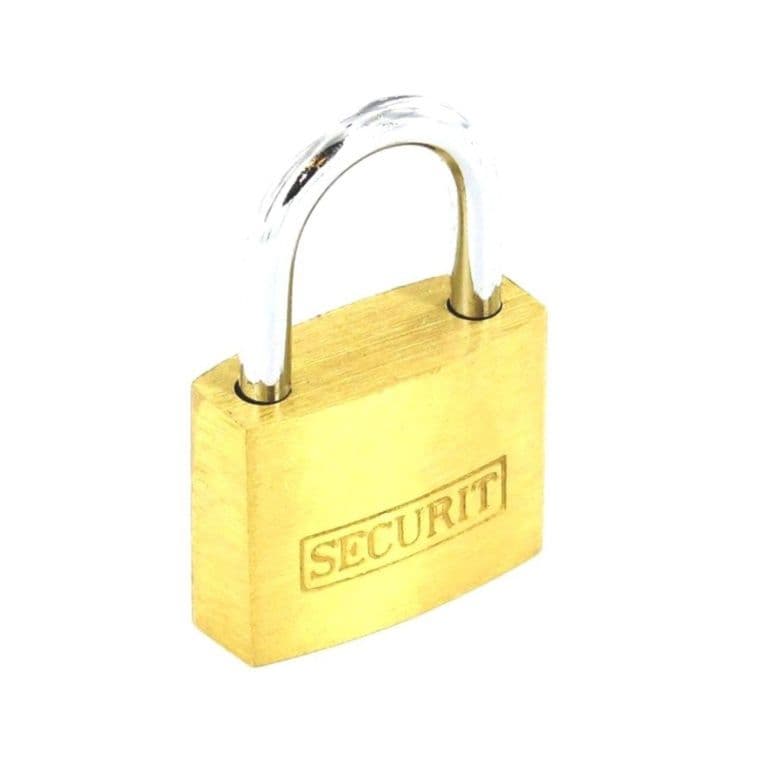 Securit Brass Padlock with 3 Keys - 30mm