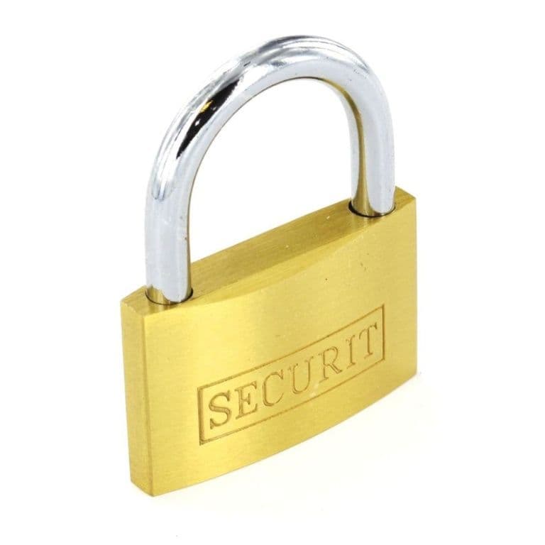 Securit Brass Padlock with 3 Keys - 35mm