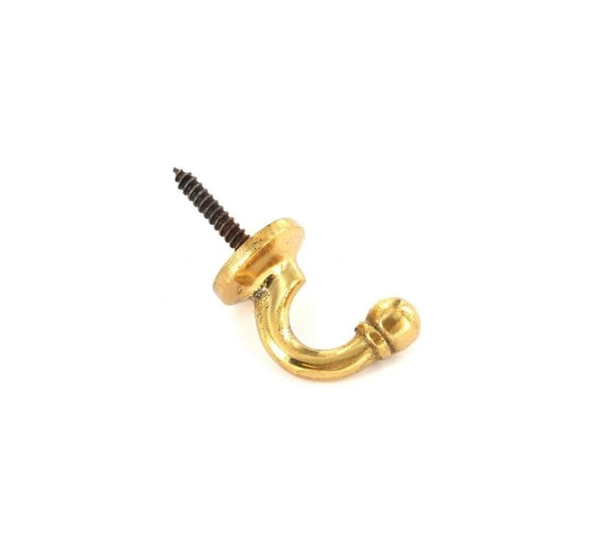 Securit Brass Tieback Hooks Ball End (2) - Small