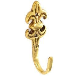 Securit Brass Tieback Hooks Fleur-De-Lys (2) - 75mm - Pack of 5