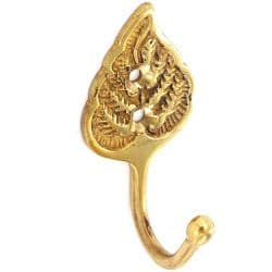 Securit Brass Tieback Hooks Leaf (2) - 60mm - Pack of 10