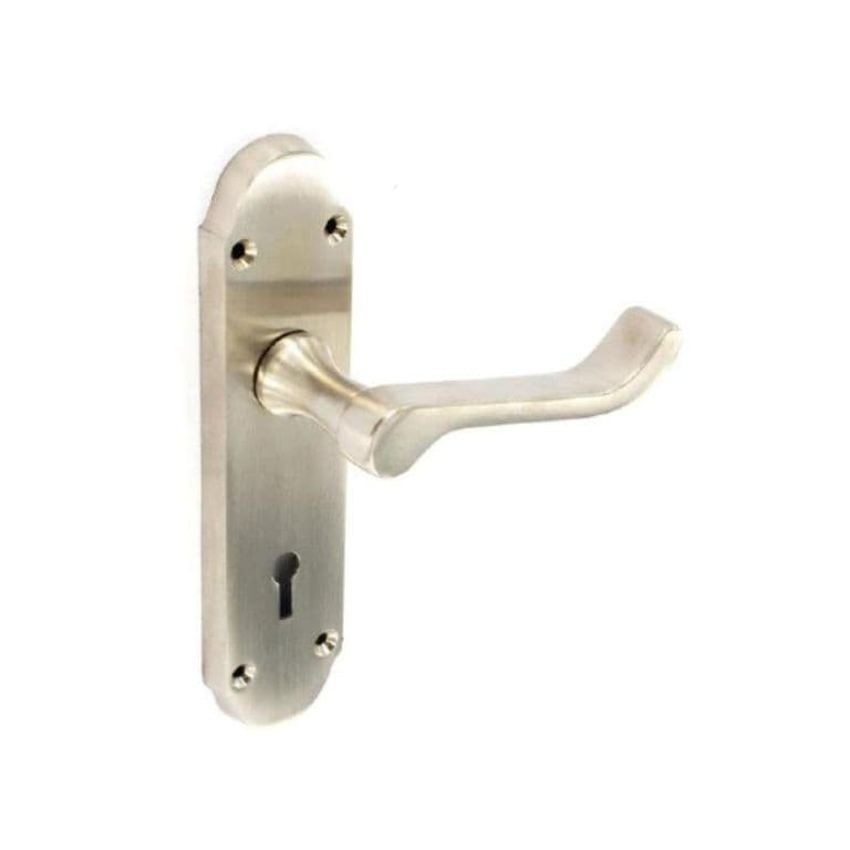 Securit Brushed Nickel Shaped Lock Handles (1 Pair) - 170mm
