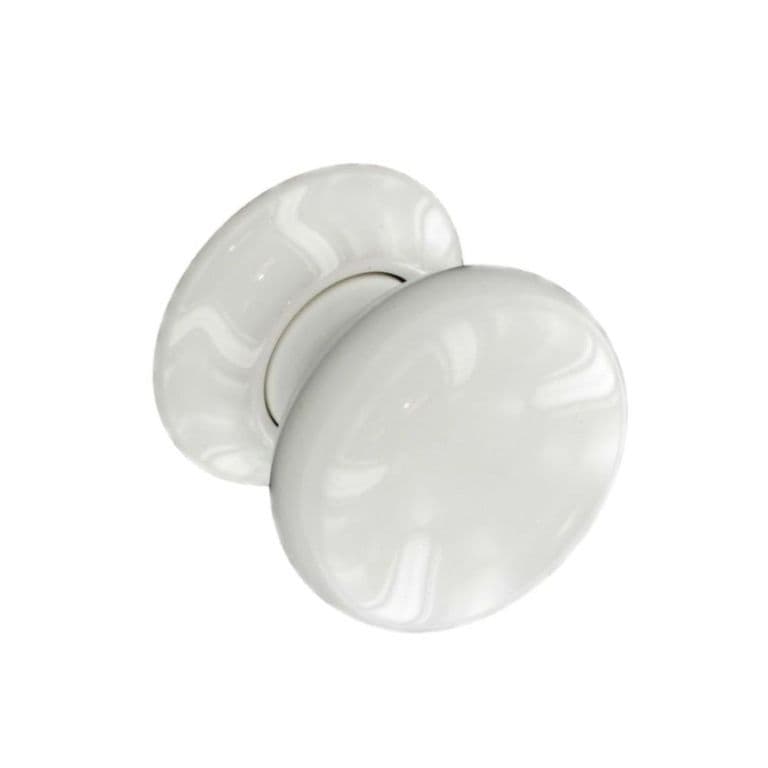 Securit Ceramic Door Knobs White (Pair) - 60mm