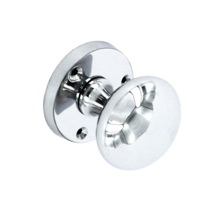 Securit Chrome Mortice Knobs Round (Pair) - 60mm