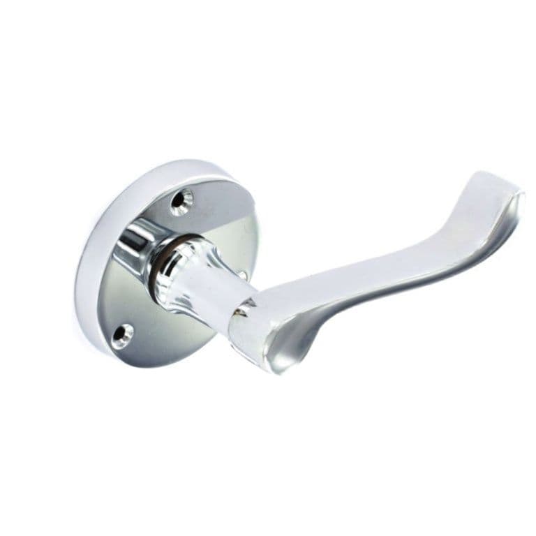 Securit Chrome Round Latch Handles (Pair) - 60mm