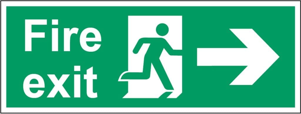 Securit Fire Exit Arrow Right - 400mmx150mm