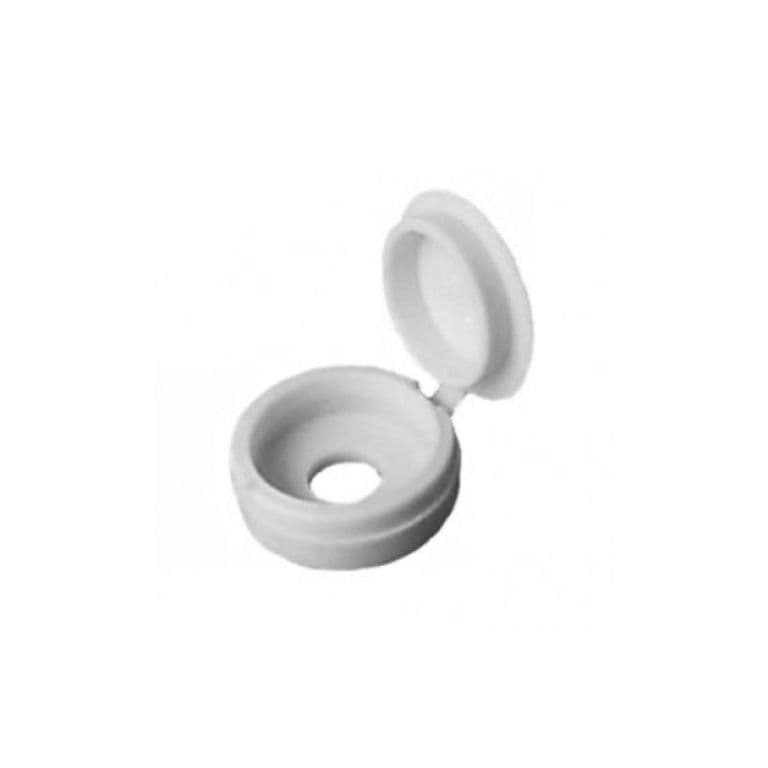 Securit Fold Over Screw Caps - White - Pack of 10