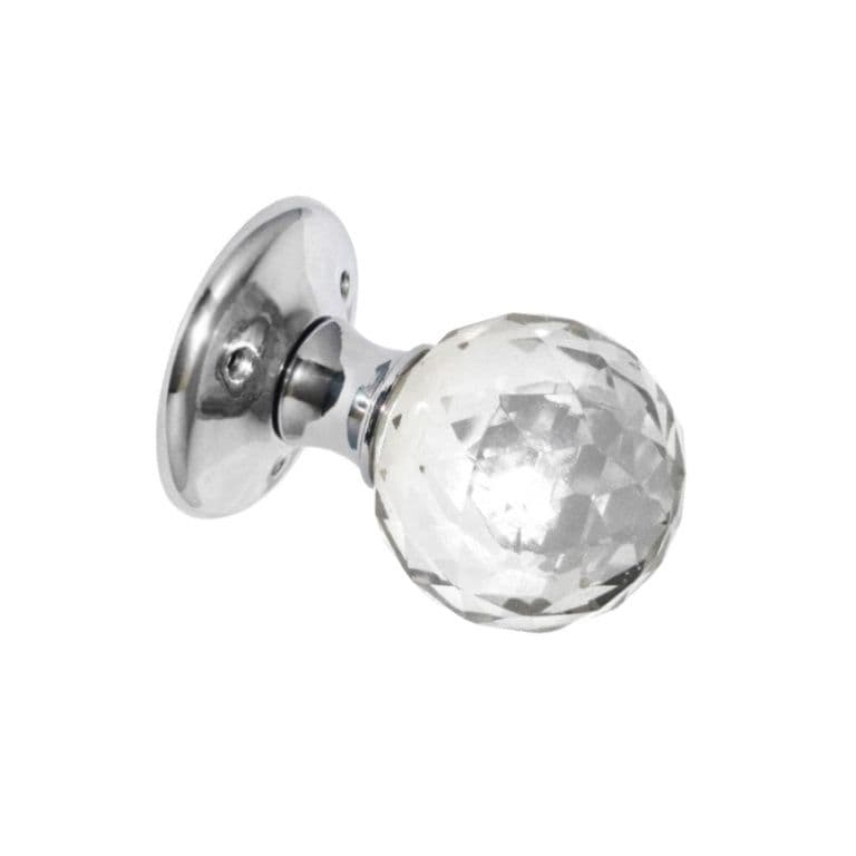 Securit Glass Ball Mortice Knobs CP - 60mm