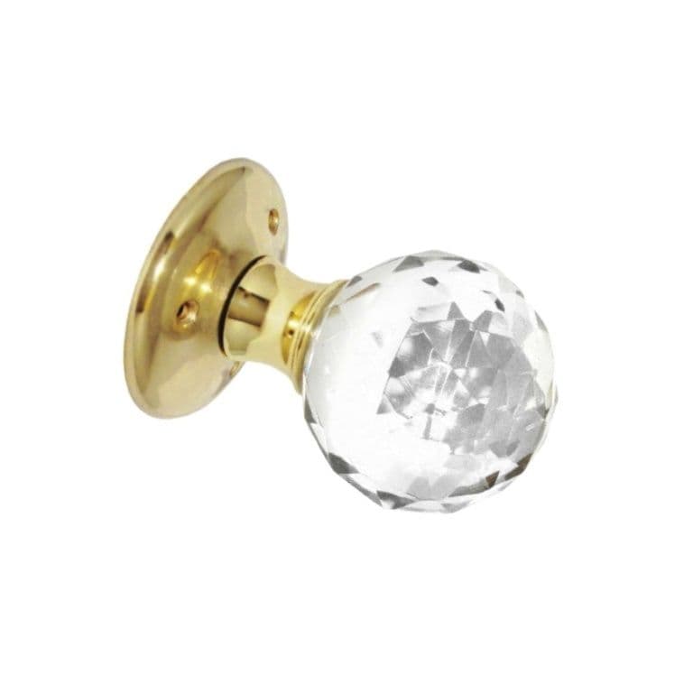 Securit Glass Ball Mortice Knobs PB - 60mm