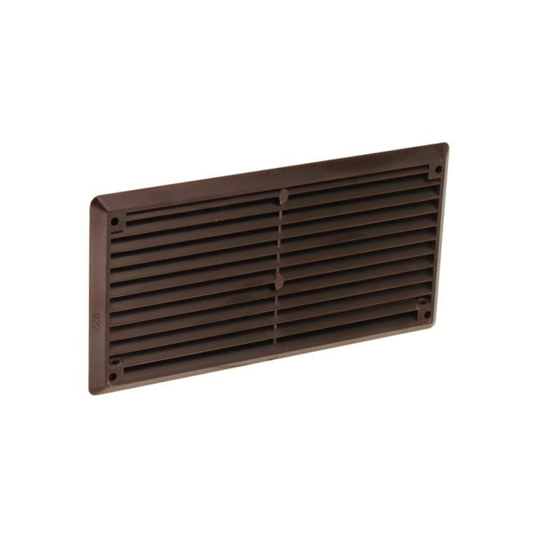 Securit Plastic Louvre Vent Brown Fixed Fly - 6x3