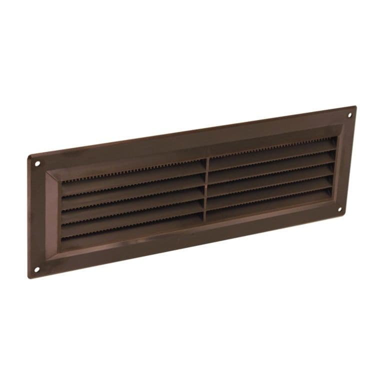 Securit Plastic Louvre Vent Brown Fixed Fly - 9x3