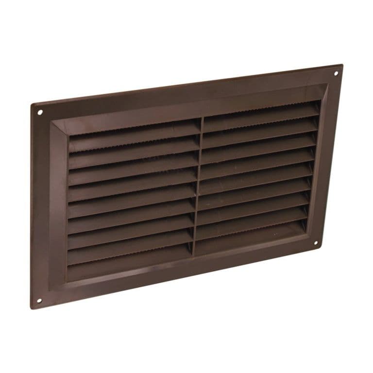 Securit Plastic Louvre Vent Brown Fixed Fly - 9x6