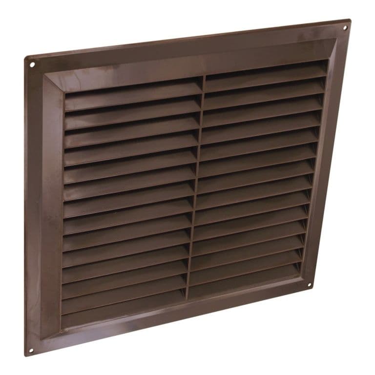 Securit Plastic Louvre Vent Brown Fixed Fly - 9x9