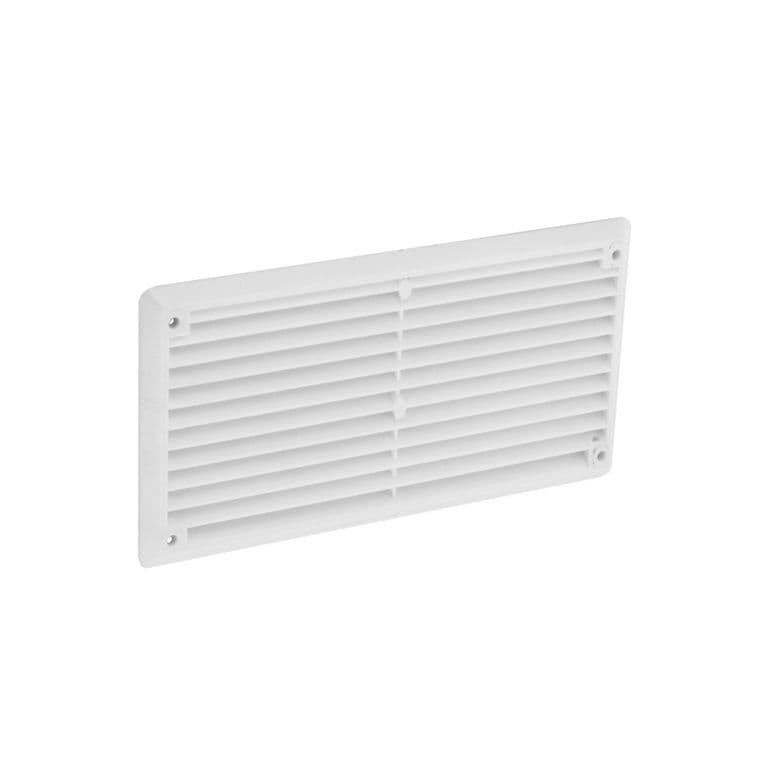 Securit Plastic Louvre Vent White Fixed Fly - 6" x 3"