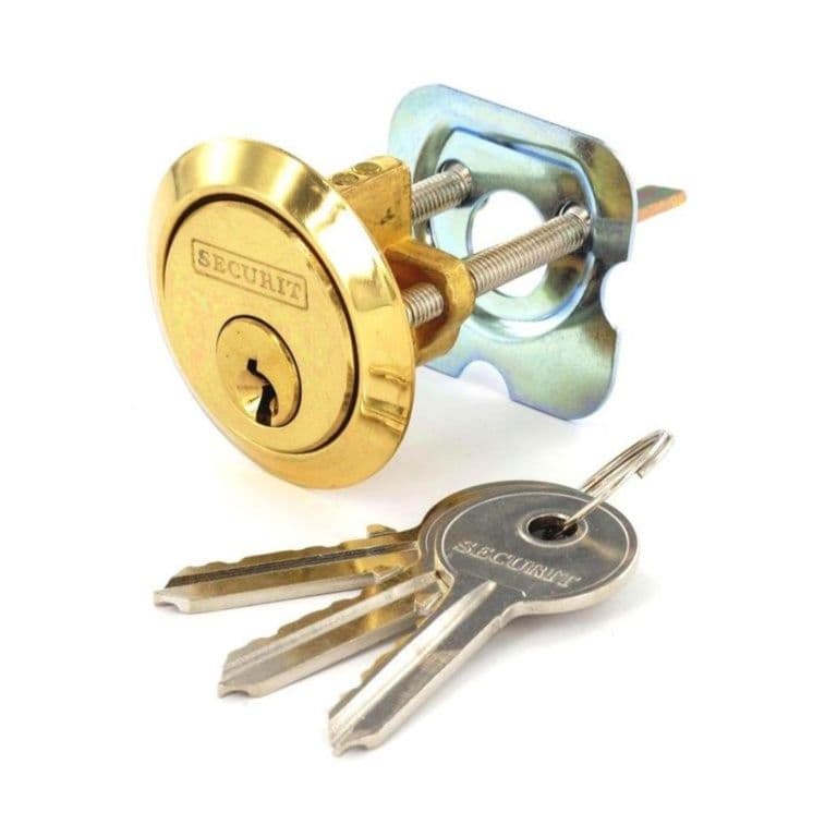 Securit Polished Brass Spare Cylinder with 3 Keys - Universal