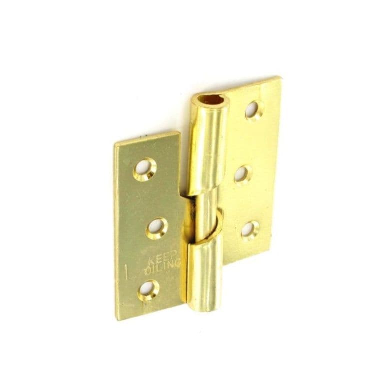 Securit Rising Butt Hinges LH Brass Plated (Pair) - 75mm