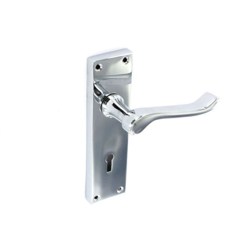Securit Scroll Chrome Lock Handles (Pair) - 155mm